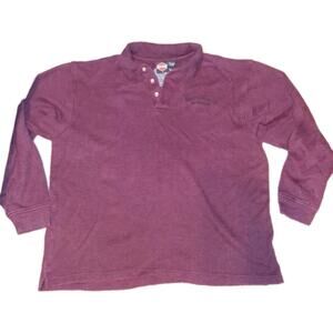 VTG Harley Davidson Red sweater long sleeve Mens L 1/4 button Up Embroidered